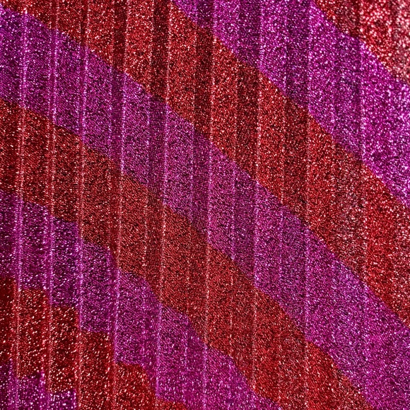 Zara Pleated Chevron Skirt with Metallic Thread - Picture 8 of 8